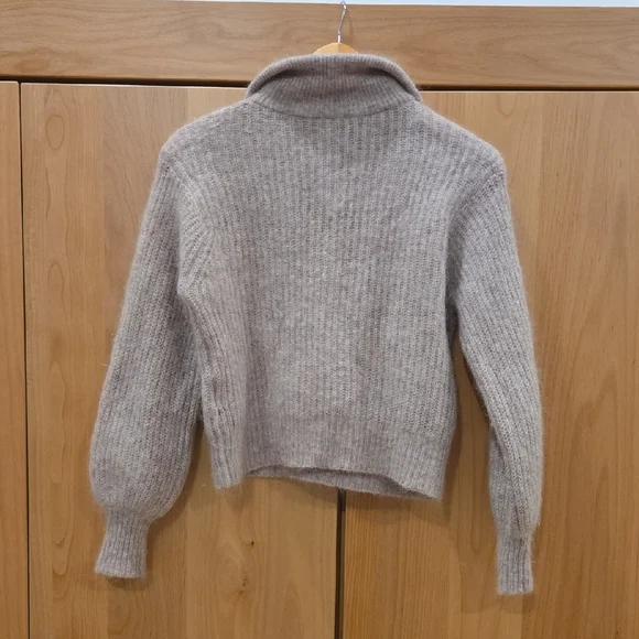 Sezane Micky Heather Neutral Cowl Neck Sweater, XS, EUC, Quiet Luxury Chic - Picture 10 of 10